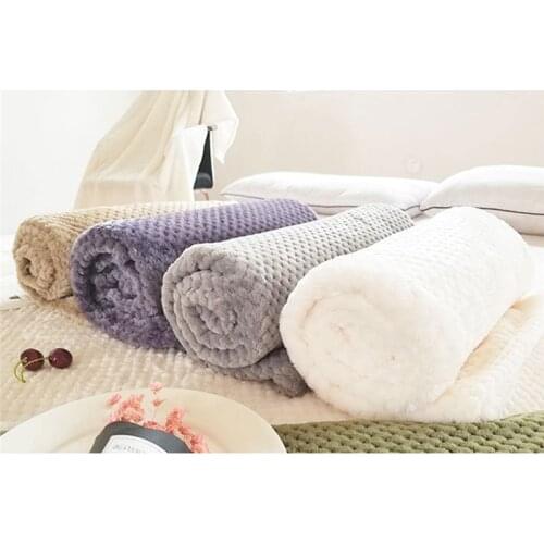 Solid Color Coral Velvet Pineapple Plaid Small Blanket Soft Travel Blankets Portable Comfortable Coral Sofa Blanket