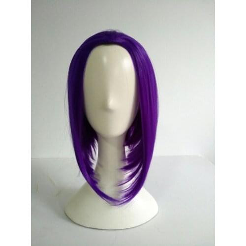 Anime Raven Cosplay Wigs 35cm Short Purple Bob Heat Resistant Synthetic Hair Wig + Wig Cap