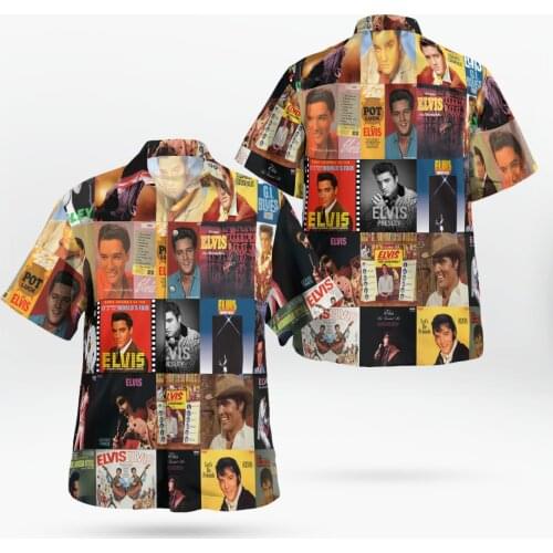 The King Elvis Presley 3D Beach Hawaii 2021 Summer Shirt Short Sleeve Shirt Streetwear Oversized Chemise Hombre Blusa Masculina