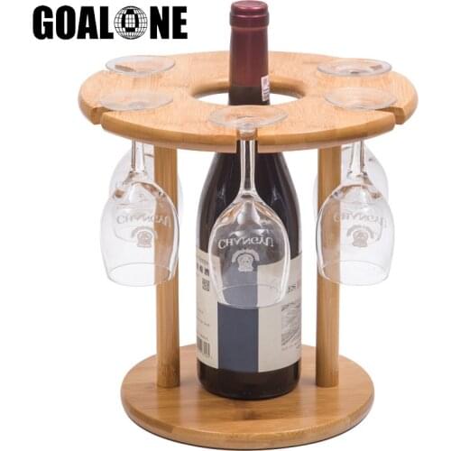 GOALONE Wine Glass Rack Freestanding Stemware Storage Rack Natural Bamboo Wooden Wine Storage Glasses Tabletop Wine Glass Holder