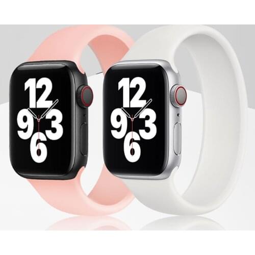 Solo Loop strap for apple watch band 44mm 40mm iwatch band 42mm 38mm apple watch 6/5/4/3/2/1 44 mm silicone bracelet Accessories