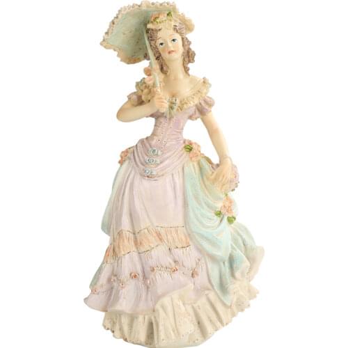Europea Resinn Victorian Girl Beauty Accessories Office Bookcase Figurines Decoration Home Livingroom Desktop Sculpture Crafts