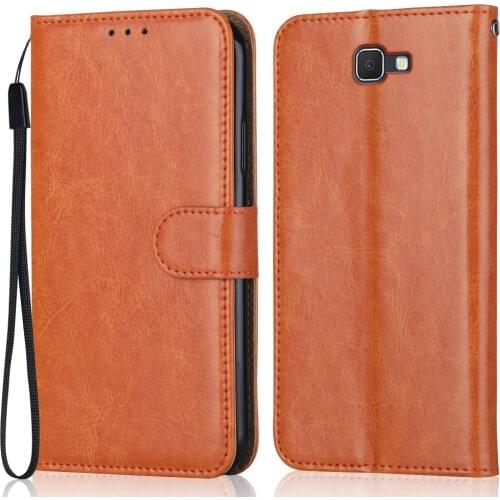 Folio Luxury Leather Case for On Samsung Galaxy On7 Prime Wallet Stand Flip Case Phone Bag with Strap