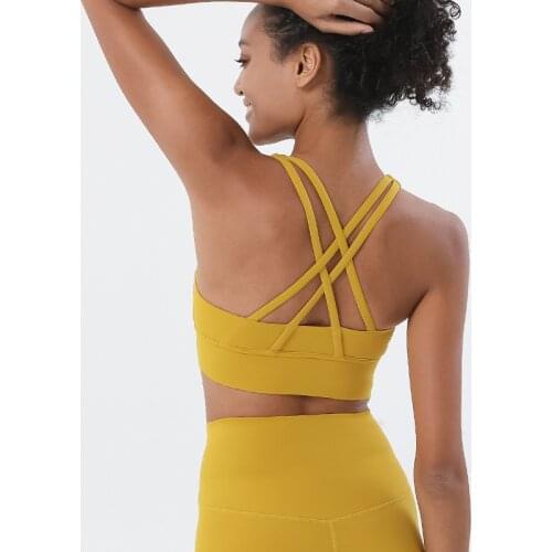 2021Sexy Women Crop Top Nylon Breathable Underwear Fitness Yoga Tops Bra Sports Bra For Gym Sports Wear Outdoor Exercise Clothes