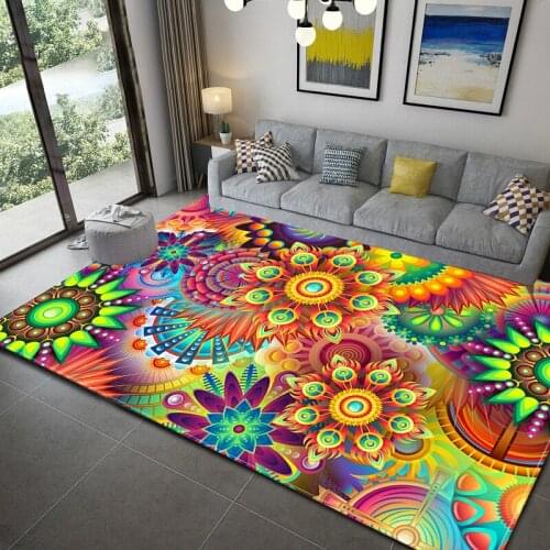 Modern Colorful Bohemia Style Carpets for Living Room Home Decorate Rug Kids Room Play Mat Flannel Memory Foam Bedroom Area Rugs