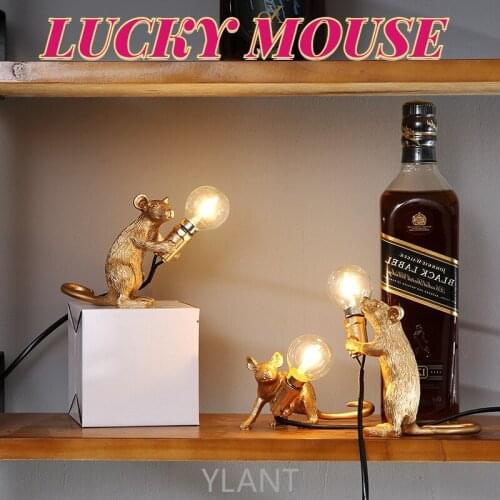 Modern Mini Resin Mouse LED Table Lamps for Living Room Bedroom Nordic Stand Desk Light Luminaire Loft Home Decor Study Fixtures