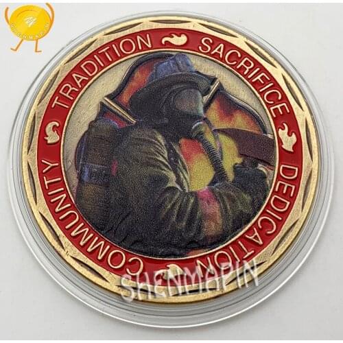 St Florian Patron Saint of Fire Fighters Commemorative Coin Tradition Sacrifice Dedication Community Honor Coins Collectibles