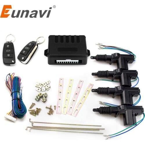 Eunavi Universal Car Remote Control Central Locking Keyless Entry System Car Power Door Lock Actuator 12-Volt Motor (4 Pack)