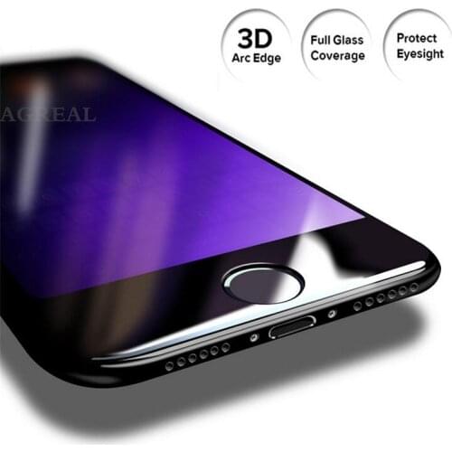 9H 3D Full Cover Anti Blue Light Tempered Glass Screen Protector on iPhone 6 7 Plus Curved Film Soft Edge for iphone 7 6 6S Plus