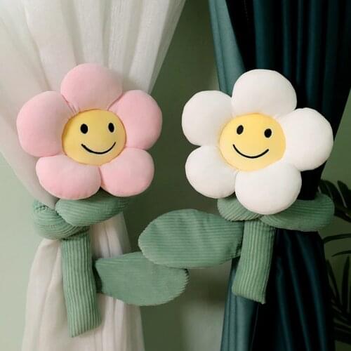1pc 95cm Long Sunflower Plush Toys Kawaii Curtain Button Room Decorative Plants Dolls Stuffed Soft Smile Flower Multifunction