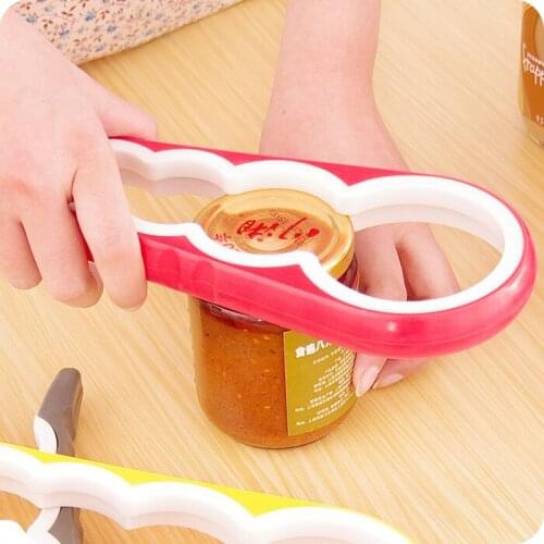 1PC Creative Silicone Multi-functional Four In One Bottle Opener Home Safe Open Cans Anti-skid Cap Kitchen Tool Barware EKW 034