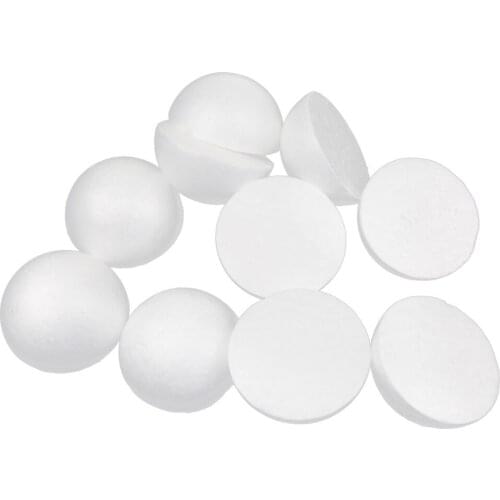 10 White Modelling Craft Polystyrene Foam Balls HemiSpheres -Kids Craft