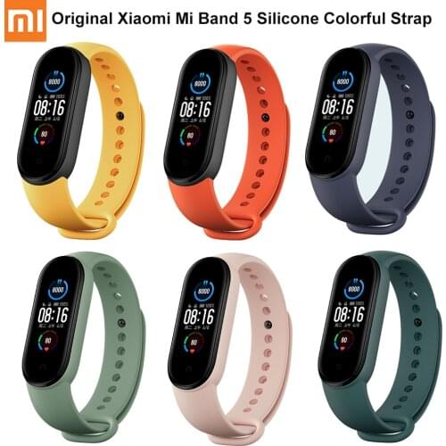 100% Original Xiaomi Mi Band 5 Silicone Colorful Strap Bracelet Replacement Original Silicone Strap from Xiaomi Official