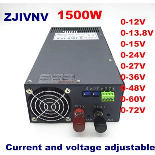 1500w switching Power Supply ac-dc output 0-12v 13.8v 15v 24v 36v 48v 60v 72v 90V 110V 220V 350V current and voltage adjustable