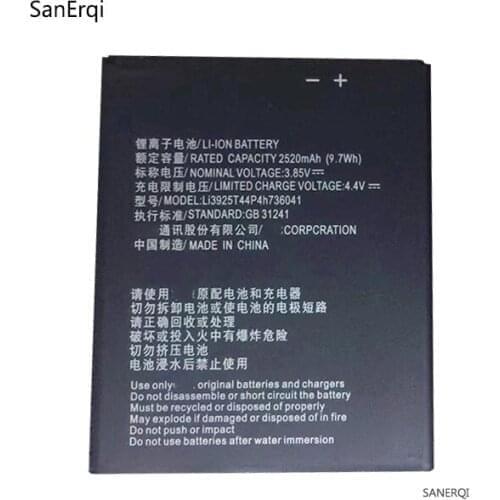 2520mAh Li3925T44P4h736041 2520mAh Li-ion Backup Battery For ZTE Z839 Z855 Battery