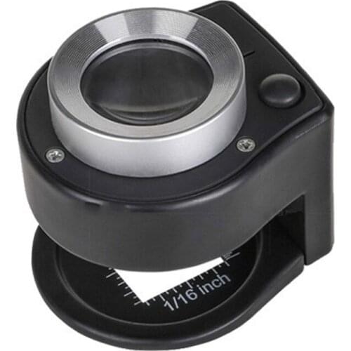 30 Times Optical Glass Lens Scale Focusing Magnifier with LED Lights UV Lamps Magnifying Glass for Antique Jewelry Certification