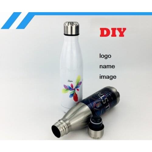 350ML/500ML thermos DIY customize Name LOGO Image Photo Text Creative gift Fashine Cola shape sport bottle type