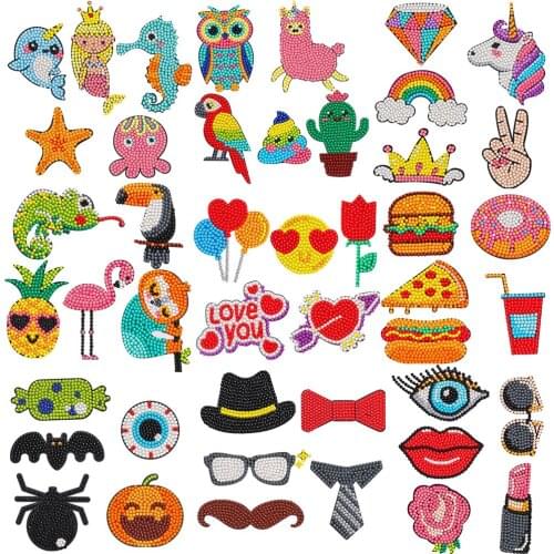 5D Diamond Painting Stickers for Kids DIY Crafts And Arts Kits By Numbers Cartoon Animals Picture Home Decoration Gifts