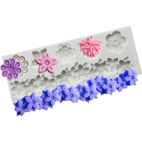 Chain Flower & Leaf Silicone Fondant Soap 3D Cake Mold Cupcake Jelly Candy Chocolate Decoration Baking Tool Moulds