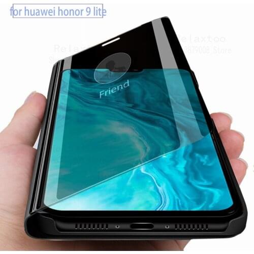 Honor 9x lite Case For huawei honor 9x lite 2020 Mirror Flip Phone Cover honor9x honer 9 x lite light magnetic stand book coque