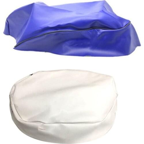 2x Motorcycle Seat Cover Imitation Leather Seat Cover for Honda DIO AF17/AF18 Motorcycle Modification Blue & White
