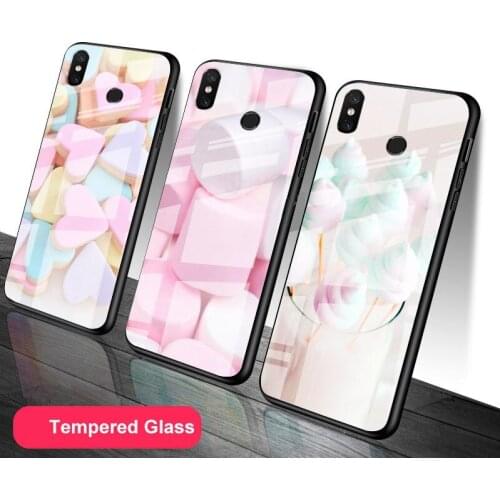 Color art marshmallow Tempered Glass Phone Case For Redmi Note 5 6 7 8 9 Pro Note8T Note9S Redmi8 9 Cover Shell