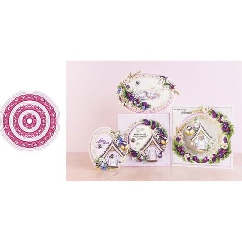 Flower circle background pattern Cutting Dies Scrapbook Diary Decoration Stencil Embossing Template DIY Greeting Card Albums