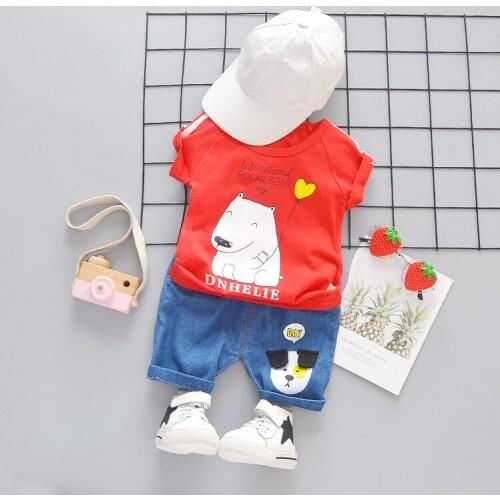 Children Summer Clothing Baby Boys Girls Clothes Cartoon Cotton Infant Sports Suit For Boy T-Shirt + Shorts Children Clothing