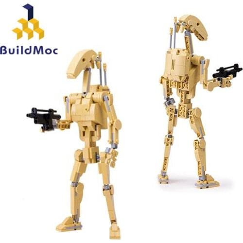 Buildmoc Star Space Action Figures Trade Federation Robot Army Soldier Battle Droid Building Blocks Bricks Education Toys Gifts