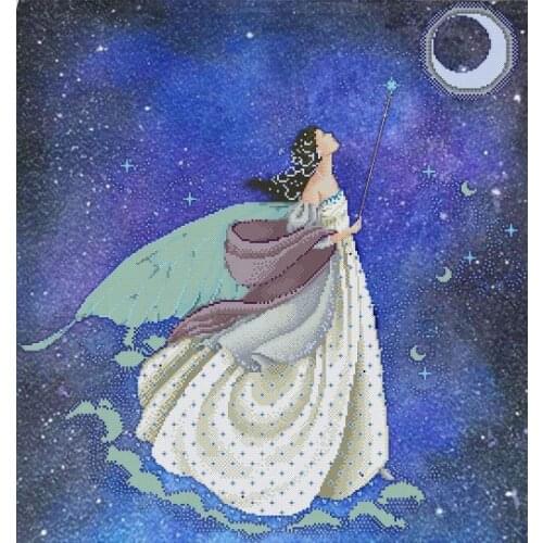 Artistic hand-dyed hand-painted cross-stitch cloth with beaded metal thread cross-stitch kit MD angel styles cross stitch MD-02