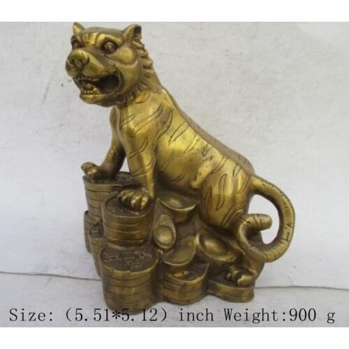Chinese bronze to ward off bad luck money animal wealth The tiger statue