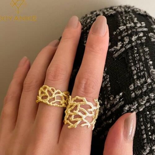 XIYANIKE 925 Sterling Silver New Arrival Branch Braided Hollow Ring Female Fashion Retro Wide Unique Design Handmade Кольцо Gift