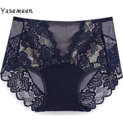 Yasemeen Tasparent Lace Sexy Panties Top Quality Sexy Lace Panties Mid-waist Lace Underwear for Women Plus Size XXL