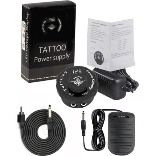 Tattoo Power Supply Kit Switch Digital LCD Tattoo Power Supply Set with Pedals Clip Cord for Rotary Tattoo Machine Pen