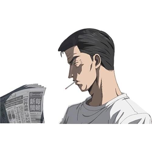 Personality Bunta Smoking with Newspaper Sticker Cartoon Car Stickers Motorcycle Decor Window Car Bumper Decal Apply To Car