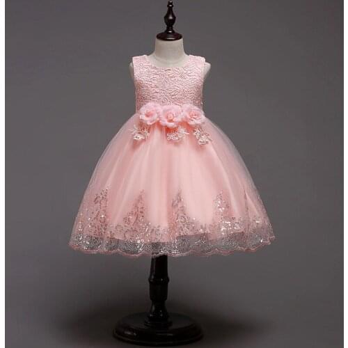 Girl Teenage Kids Clothes Children Party Dresses For Summer Girls Flower Princess Dress Childrens Performance Clothing