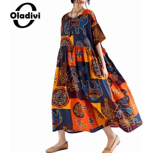 Oladivi Plus Size Summer Dresses