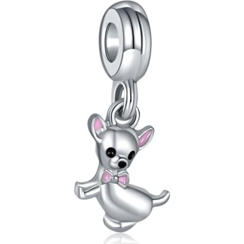 Fit Original Pan Charms Bracelets for Women Little Chihuahua Pendant Cute Pug Dog Beads DIY Love Animals Dangle Pulsera Berloque