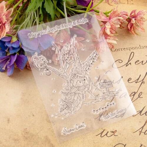 Christmas Clear Stamp Transparent For Scrapbooking DIY Card Funny Seal Stencil &Stencil Metal Cutting Die Scrapbook Paper Moulds