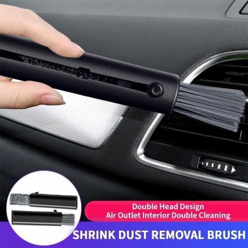 Car Air Conditioner Vent Brush Microfibre Duster Brush Car dust removal double-headed soft bristles cleaning brush Car-styling