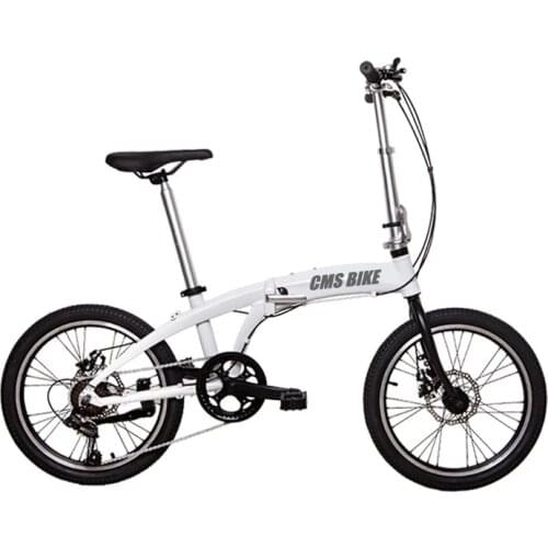 6 Speeds 20 Inch Foldable Bike Disc Brakes Bicycle Aluminum Alloy Frame Mini Portable Light Weight Daily Working Accessories
