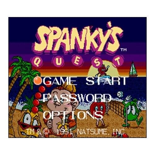 Spankys Quest NTSC Version 16 Bit 46 Pin Big Gray Game Card For USA Game Players