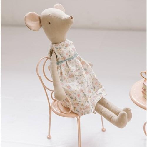 32cm Mouse Cloth Toys in Removable Flowery Dress Super Soft Handmade Mice Girl Rag Doll Little Mouse Stuffed Animal Toys