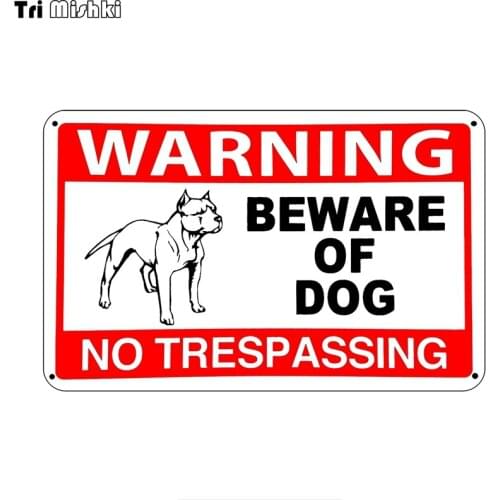 Tri Mishki TRL056 12*18.5cm Warning Beware of dog No trespassing car sticker funny colorful auto automobile decals