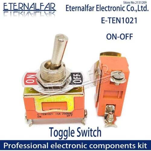 High end Quality Silver Contact E-TEN1021 SPST 12MM 15A 250V AC ON-OFF 2Pin Reset Rocker Toggle Slide Switch Waterproof Boott