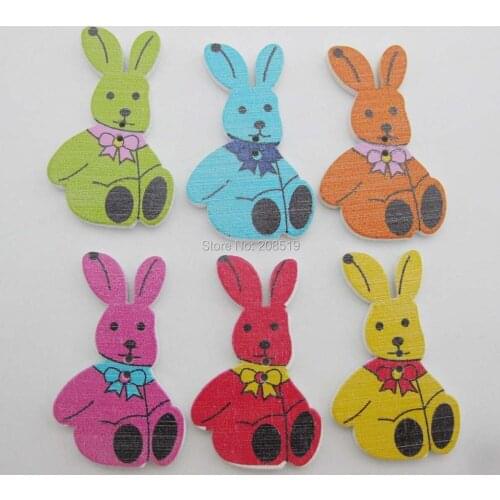 WBNNEN 100pcs Rabbit animal buttons children clothes buttons DIY home sewing accessories