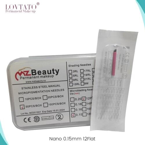 0.15MM Microblading Needle 12Flat Tattoo Blades With Lot No. Exp Date Felix Eyebrow Permanent Makeup Agujas Microblades 12Pins