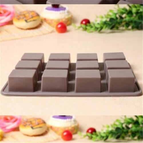 12 Even 17*13cm Square Silicone Mold chocolate Mold cake Mold chocolate jelly Baking Tools