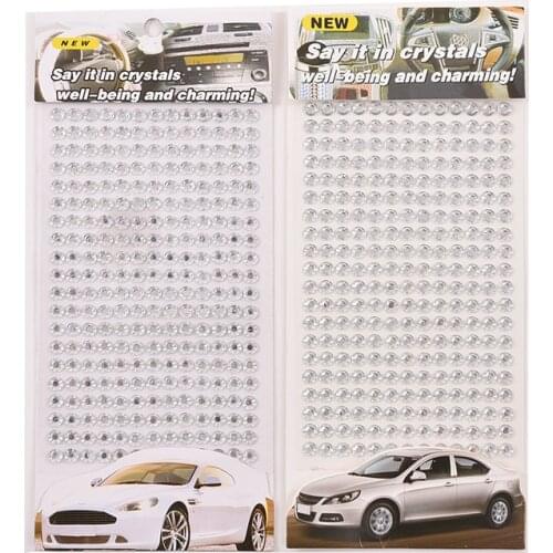 260 pcs Pink/Silver 6mm Crystals Rhinestones Decor Stickers Car DIY Decal