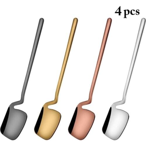 4pcs Stainless Steel Iron Shovel Spoon Coffee Ice Cream Spoon Coffee Mixing Spoons Spoon Kitchen Gadget